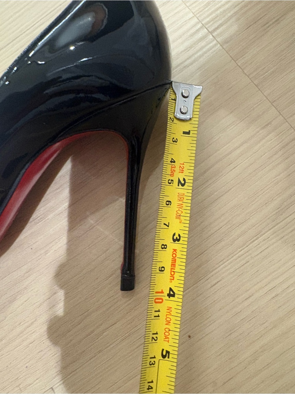Christian Louboutin Black Patent Leather Pointed Stiletto with Red Sole - Picture 10 of 12